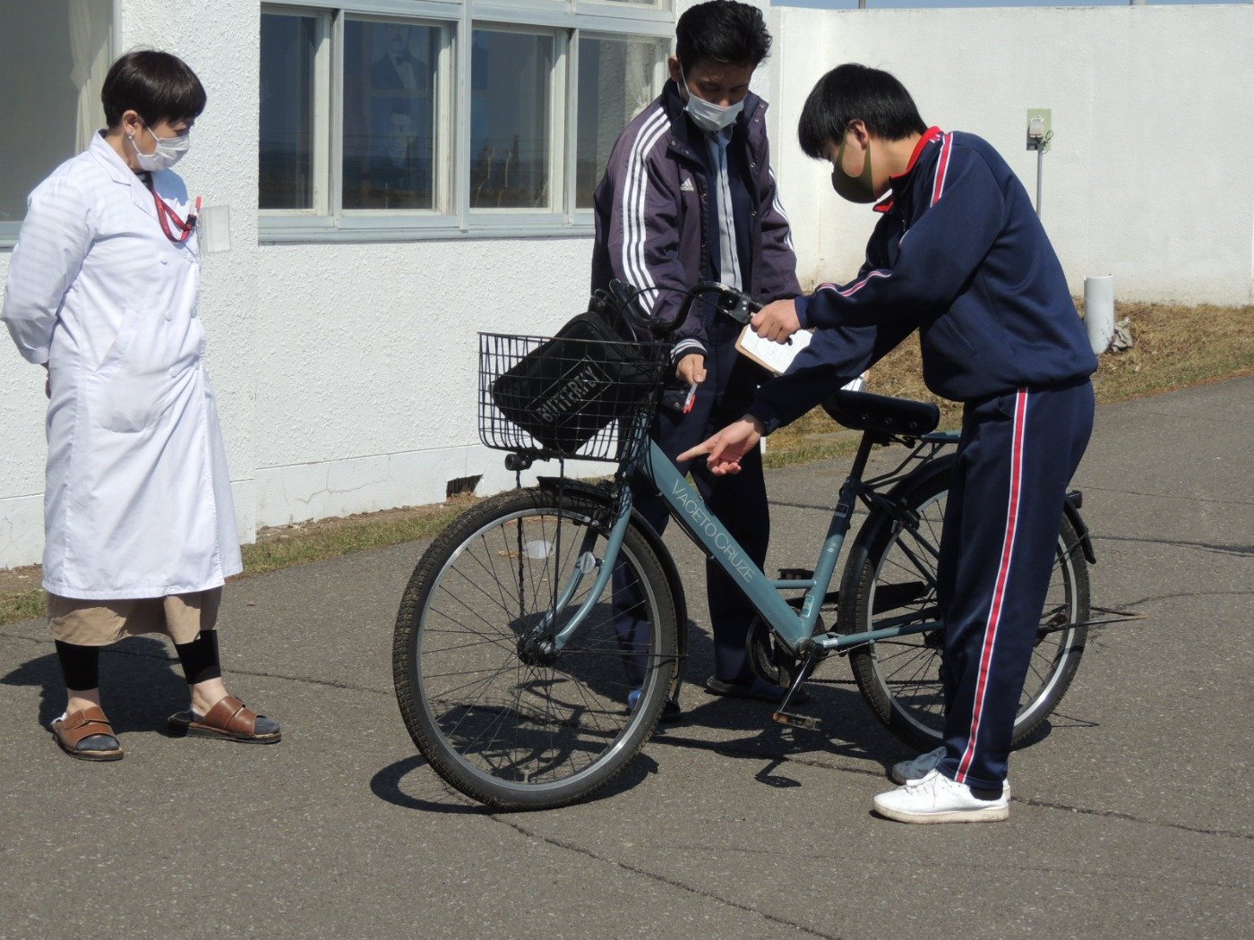自転車点検を実施しました | 野付中学校 | 別海町立小・中学校・幼稚園ブログ
